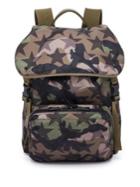 Valentino Garavani Camouflage Star Nylon & Calf Leather Backpack