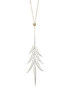 Adriana Orsini Pirouette Pull-through Leaf Crystal Pendant Necklace