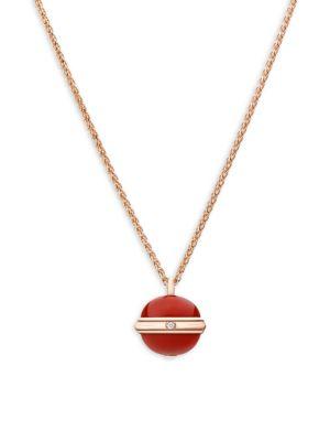 Piaget Possession Diamond, Carnelian & 18k Rose Gold Pendant Necklace