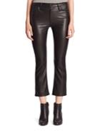 Mother Insider Faux Leather Crop Flared Jeans