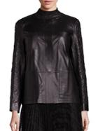 Lafayette 148 New York Holland Embroidered Leather Jacket