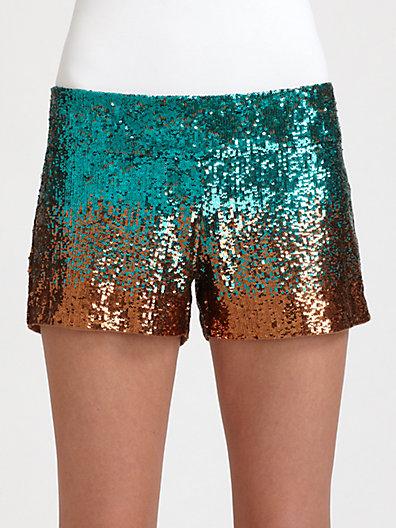 Haute Hippie Ombre Sequin Shorts