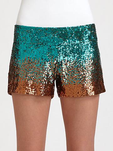 Haute Hippie Ombre Sequin Shorts