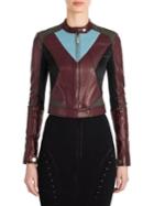 Versace Jersey-inset Leather Cropped Jacket