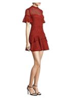Amur Mila Lace Bell-sleeve Mini Dress