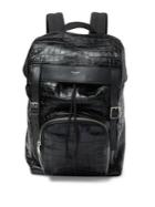 Saint Laurent Croc-embossed Leather Backpack