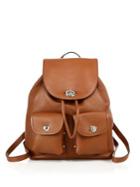 Coach Leather Turnlock Backpack