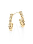 Mizuki Small Diamond & 14k Yellow Gold Hoop Earrings/0.5