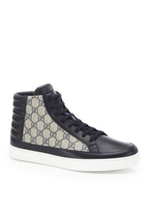 Gucci Supreme Leather & Canvas High-top Sneakers