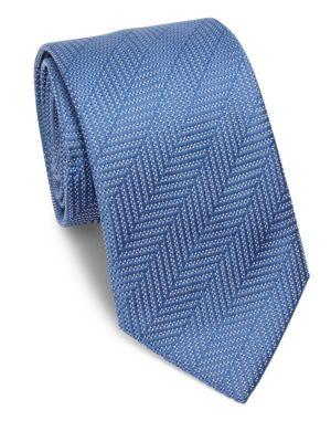 Armani Collezioni Chevron Striped Silk Tie