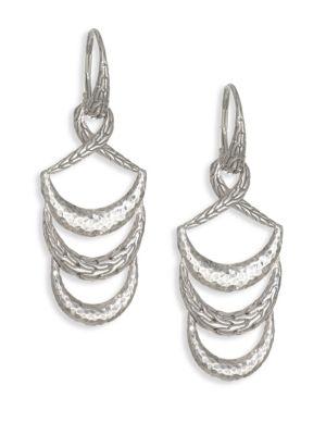 John Hardy Classic Chain Hammered Silver Drop Earrings Earrings