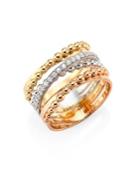 Hueb Bubbles Diamond, 18k Yellow, White & Rose Gold Ring
