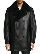 Andrew Marc Frontier Shearling Double Breasted Jacket
