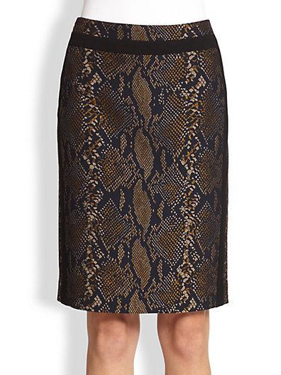 Diane Von Furstenberg Panel Marta Snake-print Pencil Skirt