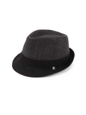 Block Headwear Tonal Plaid Fedora Hat