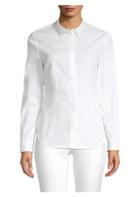 Peserico Long-sleeve Button-front Poplin Top