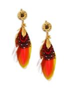 Gas Bijoux 24k Gold Plated Feather Earrings