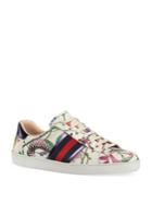 Gucci New Ace Mystic Print Leather Sneakers