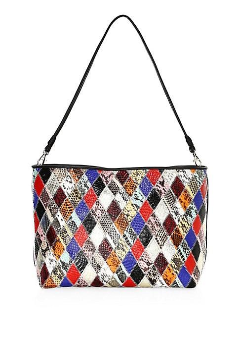 Elizabeth And James Pouch Patchwork Snake Embossed Leather Convertible Bag