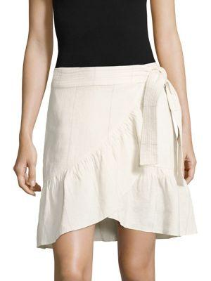 A.l.c. Hampton Ruffled Linen And Silk Skirt