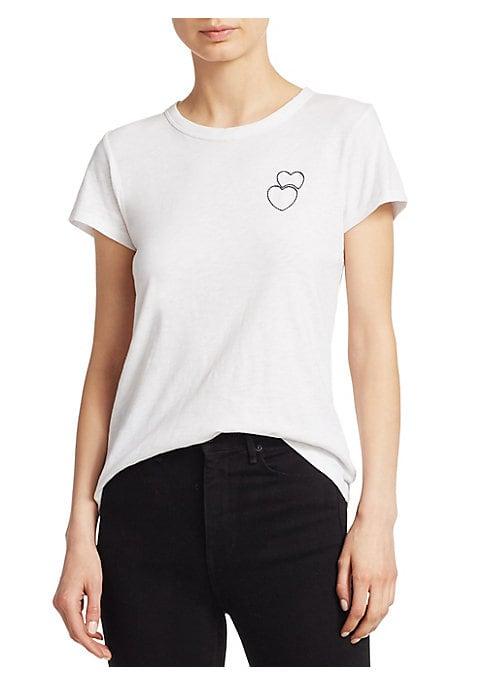 Rag & Bone Double Heart Embroidered Graphic Tee