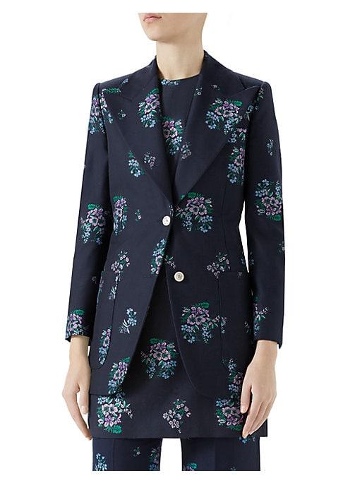 Gucci Long-sleeve Floral Fil Coupe Jacket