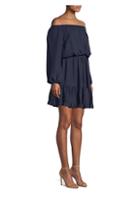 Kobi Halperin Brielle Silk-blend Off-the-shoulder Flounce A-line Dress