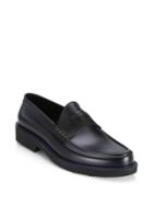 Saks Fifth Avenue Collection Black All-weather Rubber Penny Loafer
