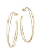Lana Jewelry 15-year Anniversary 14k Yellow Gold Crisscross Magic Hoop Earrings