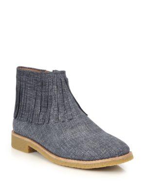Kate Spade New York Betsie Too Fringed Chambray Ankle Boots