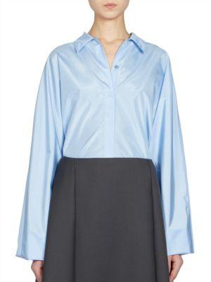 Nina Ricci Long-sleeve Technical Silk Top