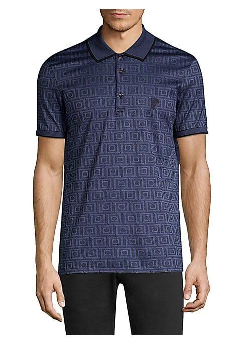 Versace Collection Greek Key Graphic Polo