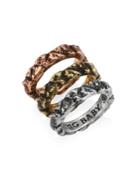 King Baby Studio Sterling Silver Temple Ruin Multicolored Stacking Rings