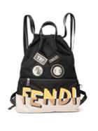 Fendi Santander Logo Print Backpack