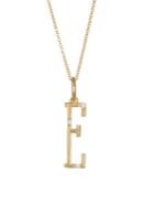 Devon Woodhill Character Letters Diamond & Gold E Pendant Necklace