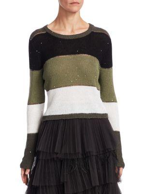 Brunello Cucinelli Linen And Silk Striped Sweater