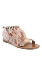 Miu Miu Jeweled Feather & Satin Sandals