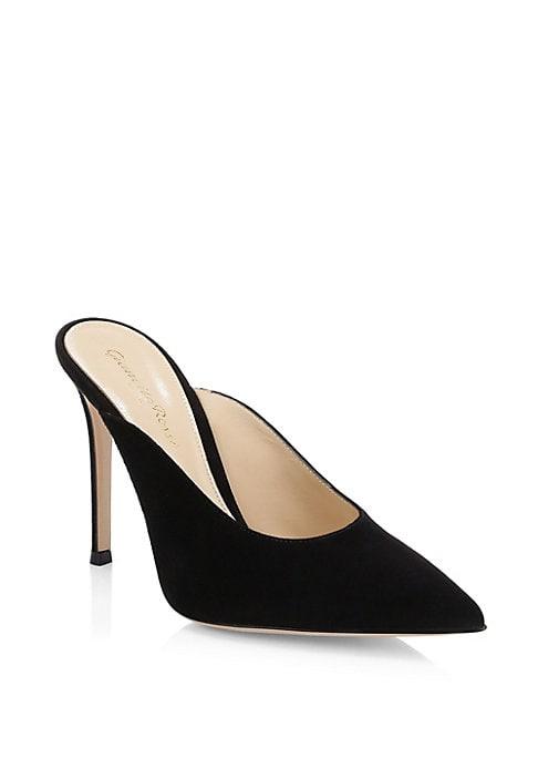 Gianvito Rossi Fanny Suede Point-toe Mules