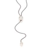 Vita Fede After Dark Convertible 6.5mm-8.5mm White Akoya Pearl Lariat Necklace