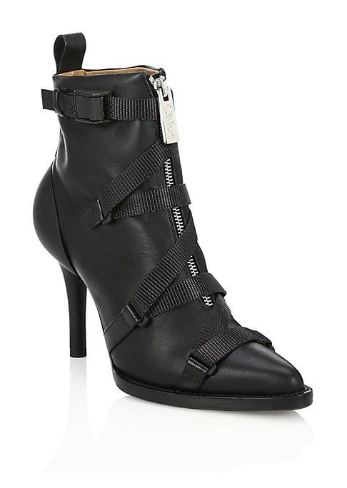 Chloe Tracy Leather Buckle Booties