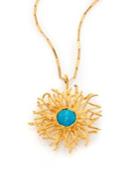 Stephanie Kantis Turquoise Howlite Coral Burst Pendant Necklace