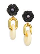 Lizzie Fortunato Black Dahlia Cultured Freshwater Pearl Drop Earrings