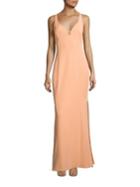 Laundry By Shelli Segal Cutout Stretch Crepe Gown