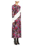Givenchy Floral Stripe Midi Dress