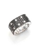 Roberto Coin Pois Moi Black/white Diamond & 18k White Gold Ring