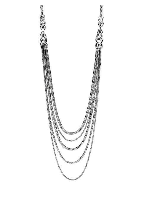 John Hardy Chain Silver Five-strand Bib Necklace