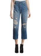 J Brand Ivy High-rise Distressed Cropped Jeans