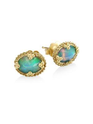 Amali Opal 18k Gold Stud Earrings