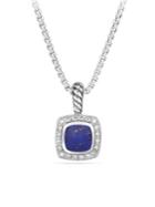 David Yurman Petite Albion Pendant Necklace With Lapis Lazuli And Diamonds