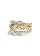 David Yurman Cable Collectibles Confetti Ring With Diamonds In Gold